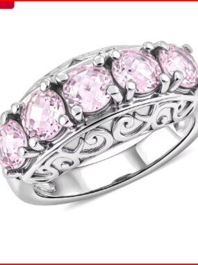 Simulated Pink Diamond Ring in Stainless Steel